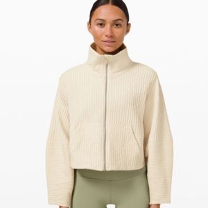 TEXTURED CROPPED JACKET opal white